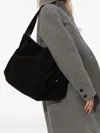 Vivienne Westwood Large Maxime Belted Suede Shoulder Bag In Black