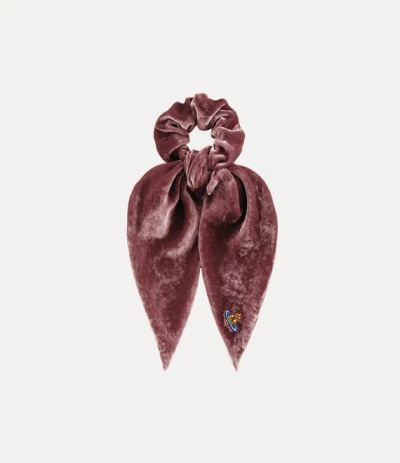 Vivienne Westwood Large Scrunchie Viscose Silk Velvet Peony Os-u Women In Pink