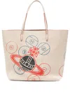 Vivienne Westwood Large Studio Orb-motif Tote Bag In Neutral