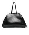 Vivienne Westwood Buckle Leather Shoulder Bag With Curved Silhouette In Black