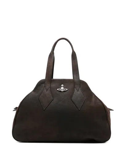 Vivienne Westwood Large Yasmine Orb-detail Tote Bag In Brown