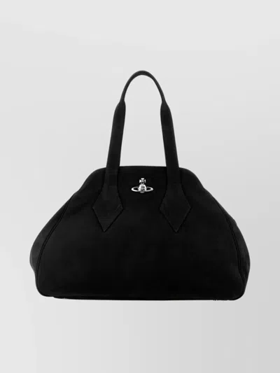 Vivienne Westwood Large Yasmine Shoulder Bag With Top Handles In Black