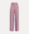 Vivienne Westwood Lauren Trousers Viscose Tartan Red / Blue 46 Women In Red / Blue