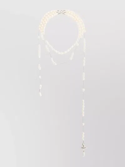 Vivienne Westwood Layered Crystal Pearl Necklace Wraparound