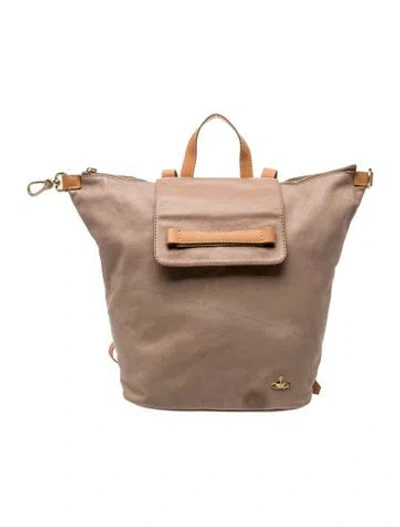 Pre-owned Vivienne Westwood Leather Backpack In White