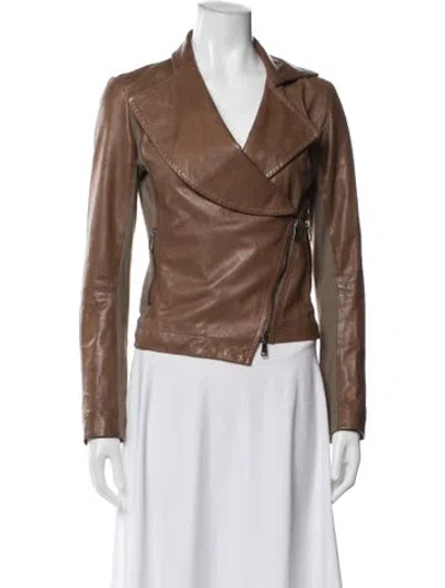 Pre-owned Vivienne Westwood Leather Biker Jacket In Brown