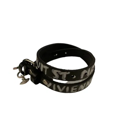 Pre-owned Vivienne Westwood Leather Bracelet In Black
