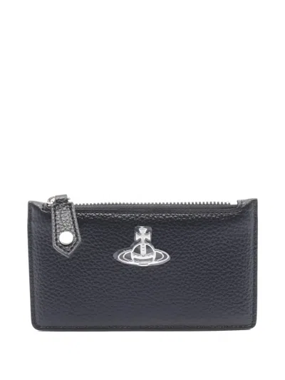 Pre-owned Vivienne Westwood Leather Card Case In Black