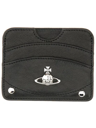 Vivienne Westwood Leather Card Holder In Black