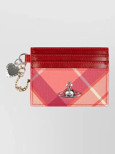 Vivienne Westwood Leather Card Holder In Orange