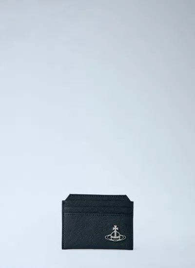 Vivienne Westwood Leather Card Holder In Black