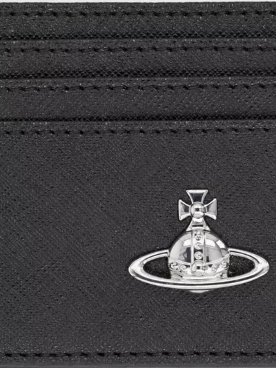 Vivienne Westwood Leather Card Holder In Black