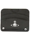 Vivienne Westwood Half Moon Card Holder Flat In Black