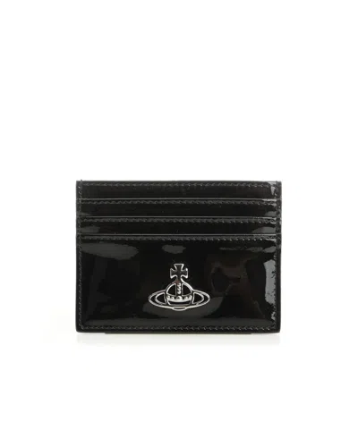 Vivienne Westwood Leather Cardholder In Black