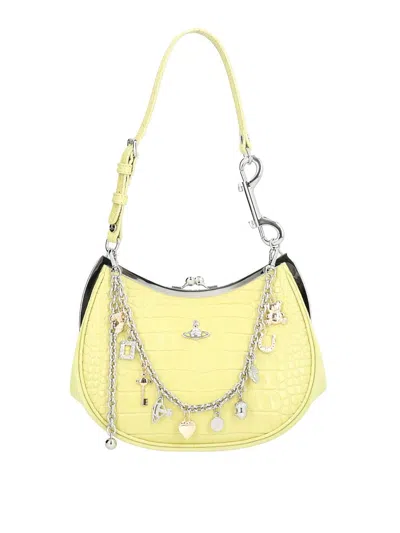 Vivienne Westwood Leather Charm Bag In Green