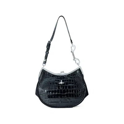 Vivienne Westwood Leather Clutch Bag In Black