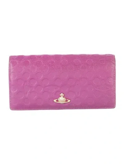 Pre-owned Vivienne Westwood Leather Continental Wallet In Purple