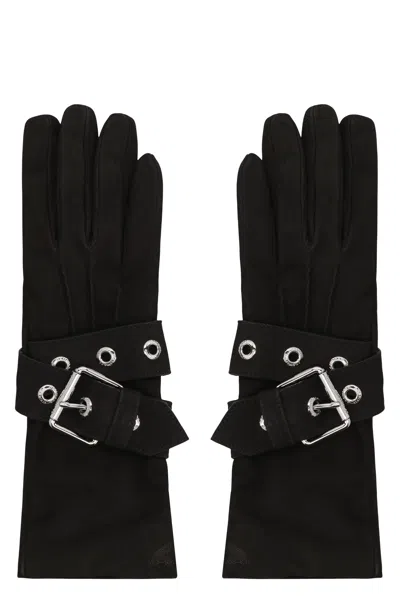 Vivienne Westwood Leather Gloves In Black