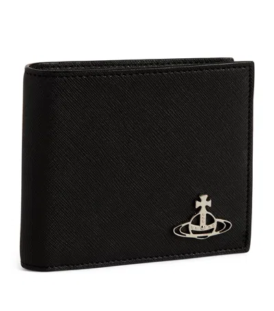 Vivienne Westwood Leather Orb Bifold Wallet In Black