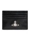 Vivienne Westwood Leather Orb Card Holder In Black