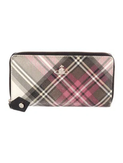 Pre-owned Vivienne Westwood Leather Printed Wallet In Neutral