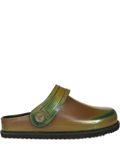 Vivienne Westwood Leather Strap Mules In Brown