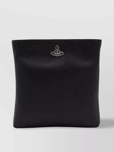 Vivienne Westwood Leather Texture Shoulder Bag Hardware Strap