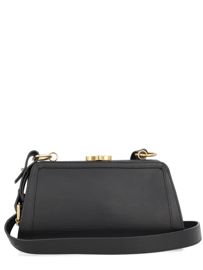 Vivienne Westwood Leather Top Handle Shoulder Bag In Black