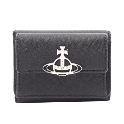 Vivienne Westwood Leather Trifold Wallet In Black