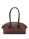 Vivienne Westwood Leather-trimmed Tote Bag In Brown