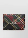 Vivienne Westwood Leather Wallet With Printed Design And Flap In Green