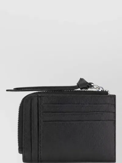 Vivienne Westwood Leather Zip Card Holder In Black