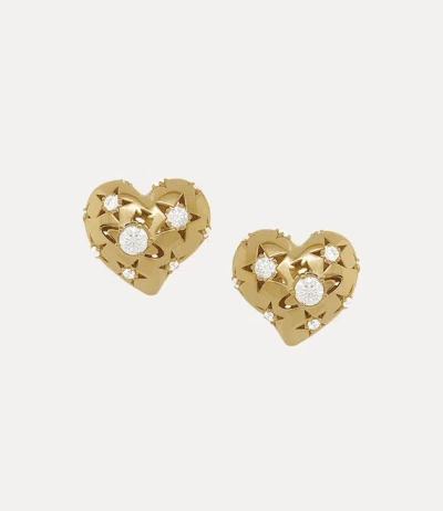 Vivienne Westwood Lee Clip Earrings Gold Cubic Zirconia Women