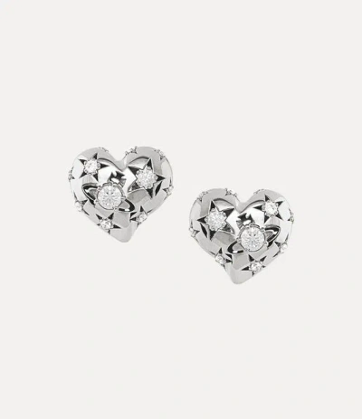 Vivienne Westwood Lee Clip Earrings Silver Cubic Zirconia Women