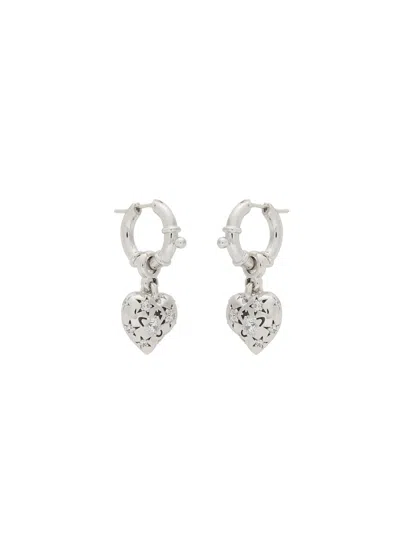 Vivienne Westwood Lee Heart Hoop Earrings In Metallic