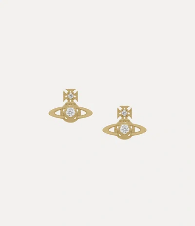 Vivienne Westwood Lee Orb Earrings Gold Cubic Zirconia Women