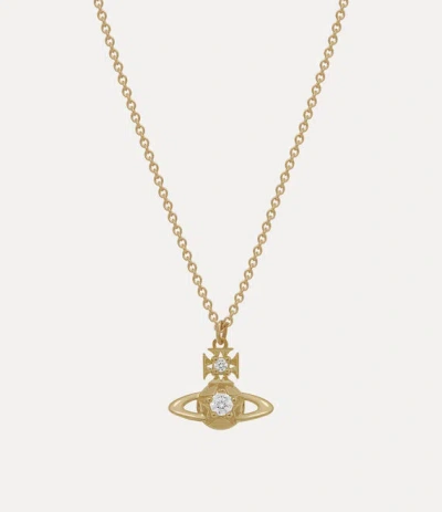Vivienne Westwood Lee Orb Pendant Necklace Gold Cubic Zirconia Women
