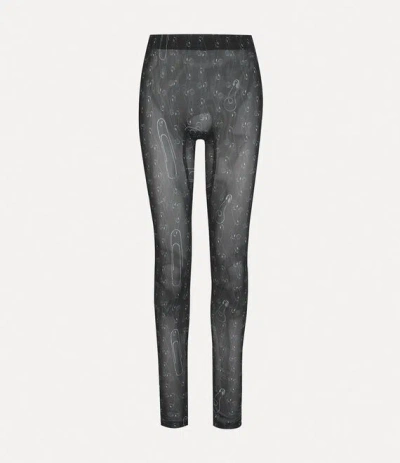 Vivienne Westwood Leggings Polyester / Elastane Safety Pin Motif Black Xs Unisex