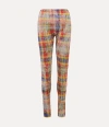 Vivienne Westwood Leggings Print Fluid Jersey Distressed-tartan Xl Unisex In Multi