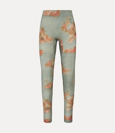 Vivienne Westwood Leggings Printed Fluid Jersey Xl Unisex In Green