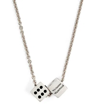 Vivienne Westwood Leicester Dice Necklace In Silver