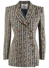 Vivienne Westwood Double Breasted Lelio Jacket Print Linen Tailor Floral Artwork 46 Women In Multicoloured