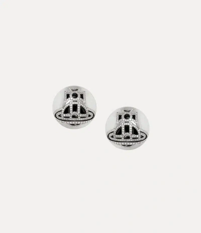 Vivienne Westwood Lennie Earrings Silver Cubic Zirconia Women In Black