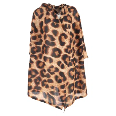 Vivienne Westwood Leopard Poncho In Brown Cotton