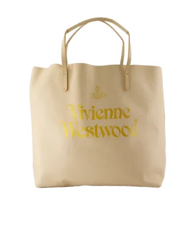 VIVIENNE WESTWOOD VIVIENNE WESTWOOD STUDIO LOGO PRINTED SHOPPER BAG