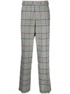 Vivienne Westwood Plaid Check Straight Leg Trousers In Light Blue