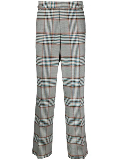 Vivienne Westwood Plaid Check Straight Leg Trousers In Grey