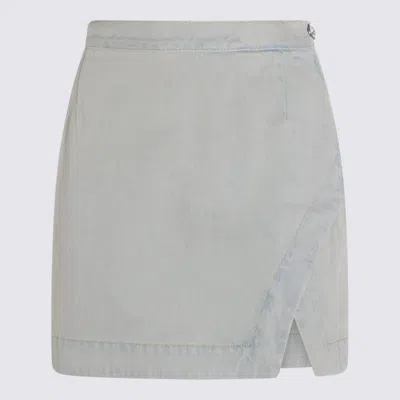Vivienne Westwood Light Blue Cotton Skirt In Gray