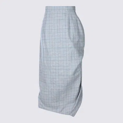 VIVIENNE WESTWOOD LIGHT BLUE WOOL SKIRT