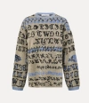 Vivienne Westwood Mens Blue Tapestry Lili Graphic-pattern Knit Jumper In Multi